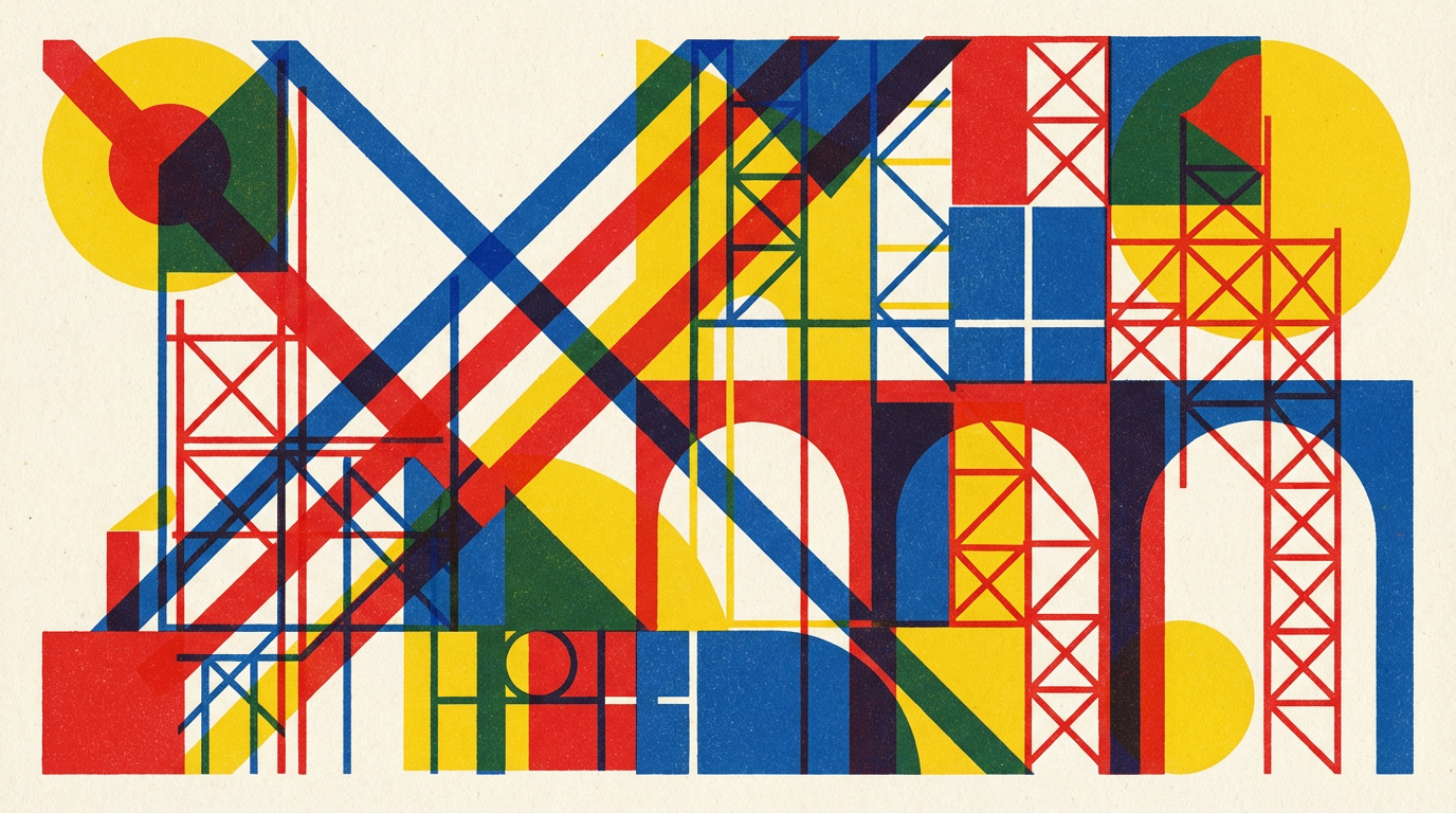 Bauhaus style abstract composition